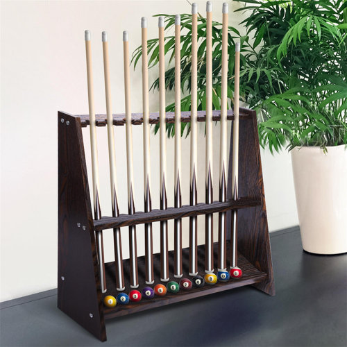 DENFER Wood Pool Cue Rack Wayfair